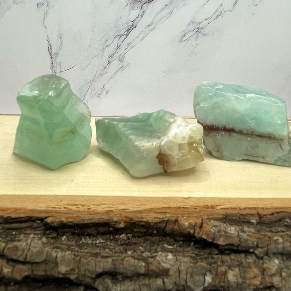 3 Piece Blue/Green Pistachio Calcite - Picture 1 of 10